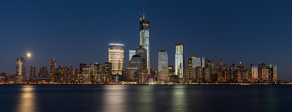 Moonrise over Lower Manhattan